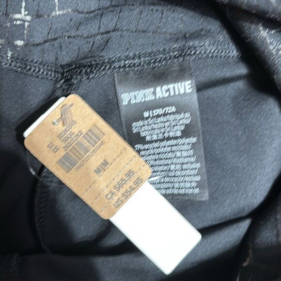 Victoria’s Secret PINK women’s medium black glossy shimmer snake print leggings - Picture 3 of 4